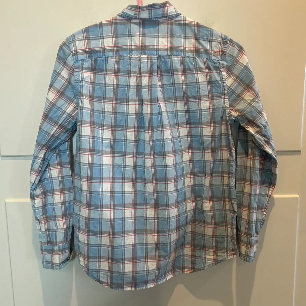 Ralph Lauren Kids Button Down Long Sleeve Plaid‎ Shirt Size L G 14 16 Blue